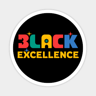 🤎 Black Excellence, Black Pride, Colorful Text Art Design Magnet